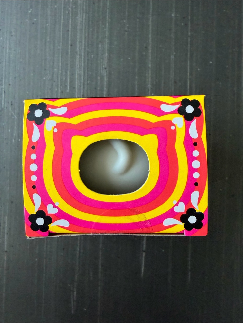 Nee Doh Sugar Skull Cats Squishy Toy - White with Purple & Yellow Accents - Picture 4 of 4